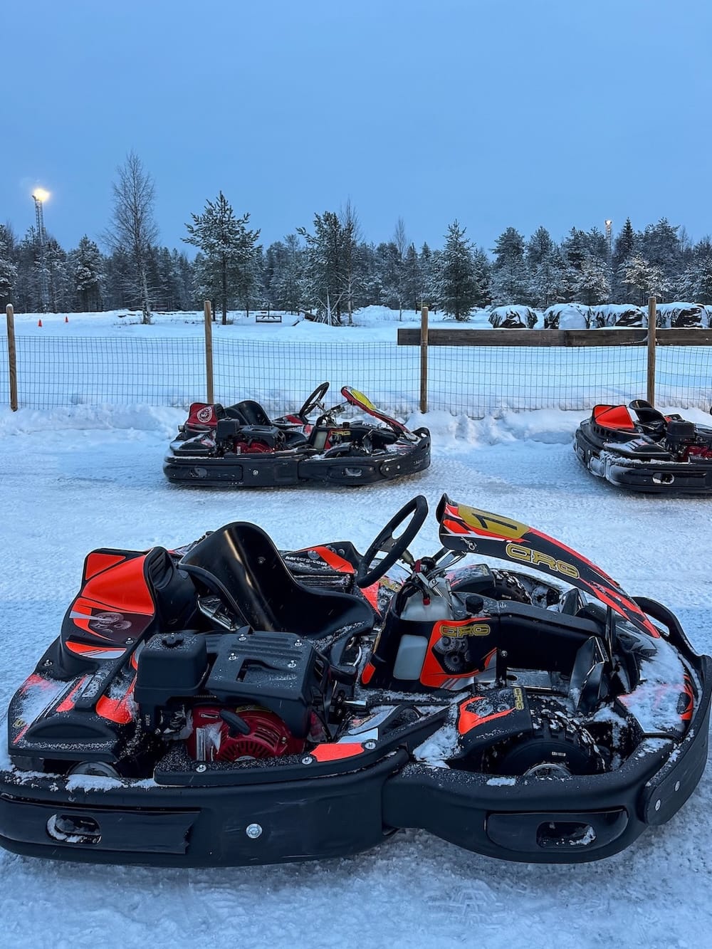 Ice karting in Rovaniemi | Santa's Motor Park
An ice kart with no one in it in Rovaniemi.