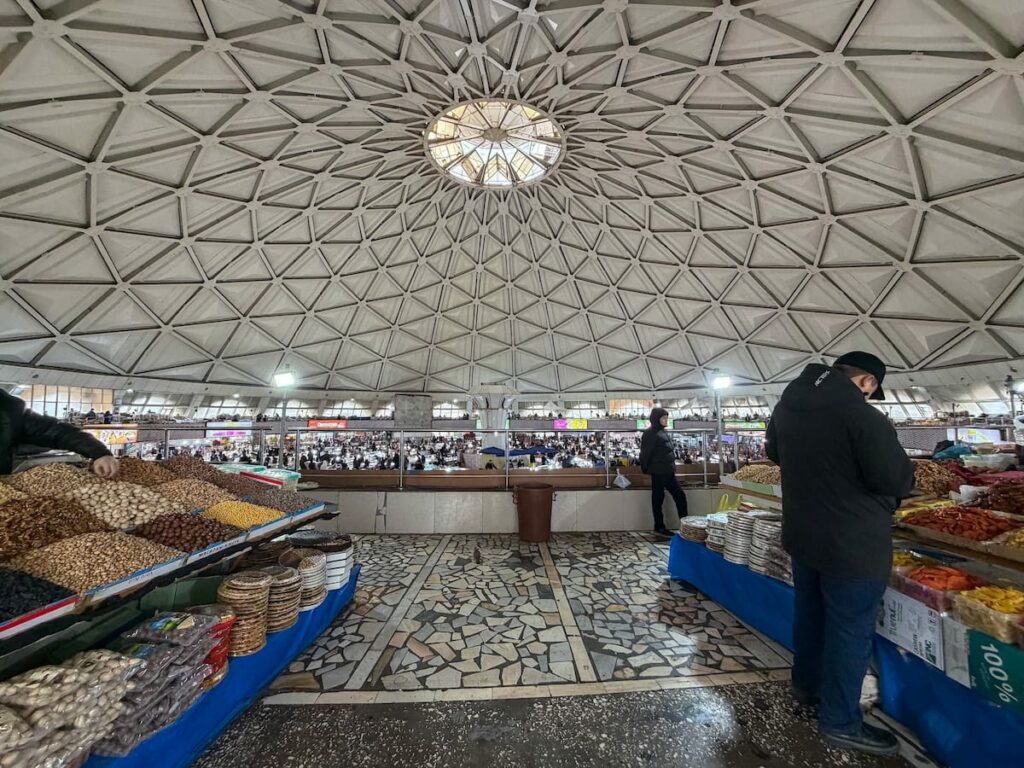 inside a circular based bazaar building