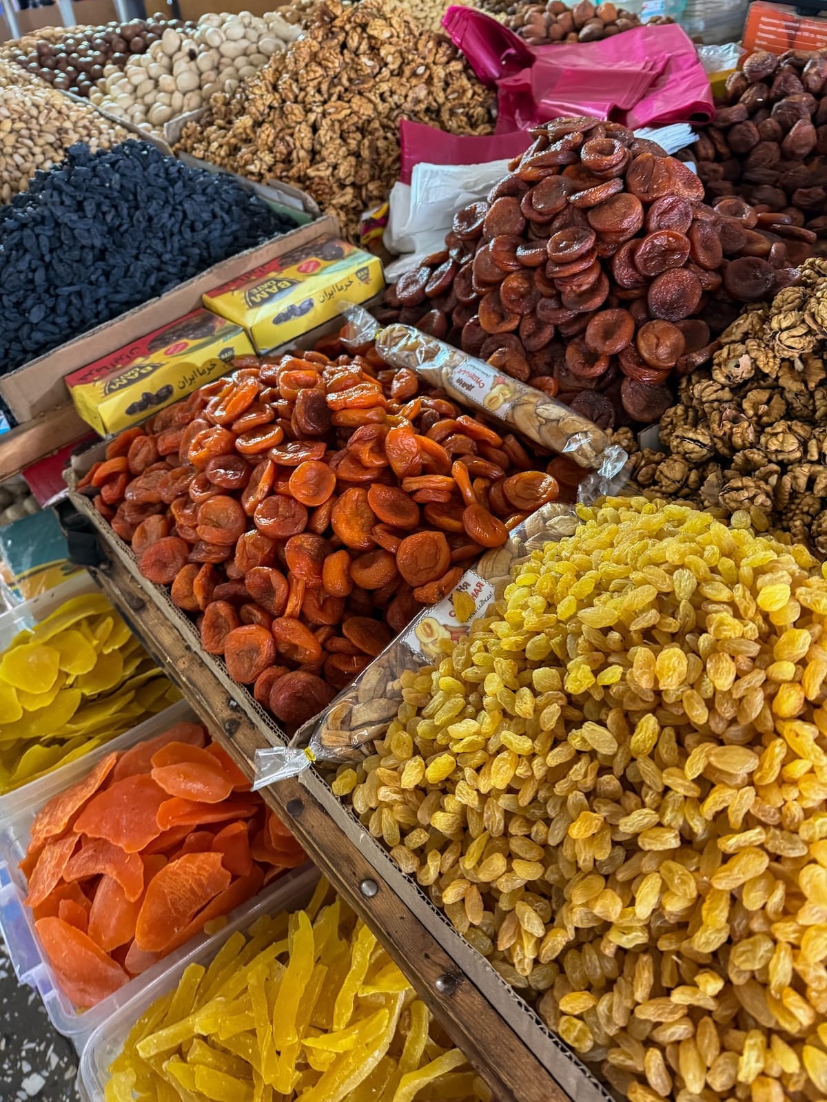 dried fruits in a bazaar