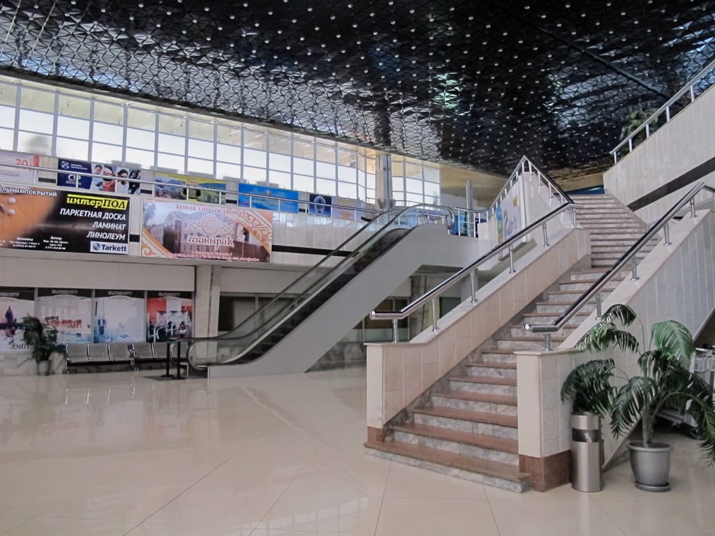an empty airport in central asia many years ago
