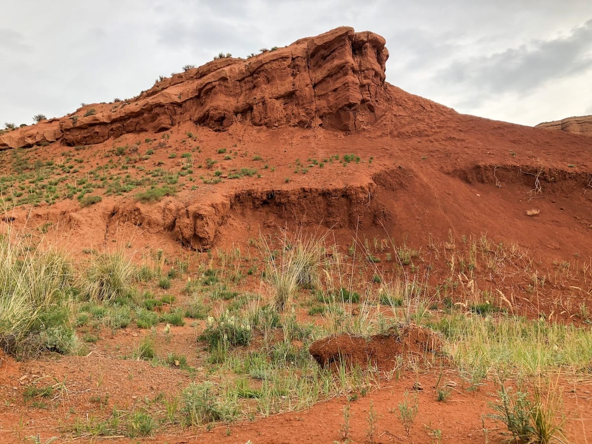 a photo of a red sand canyon