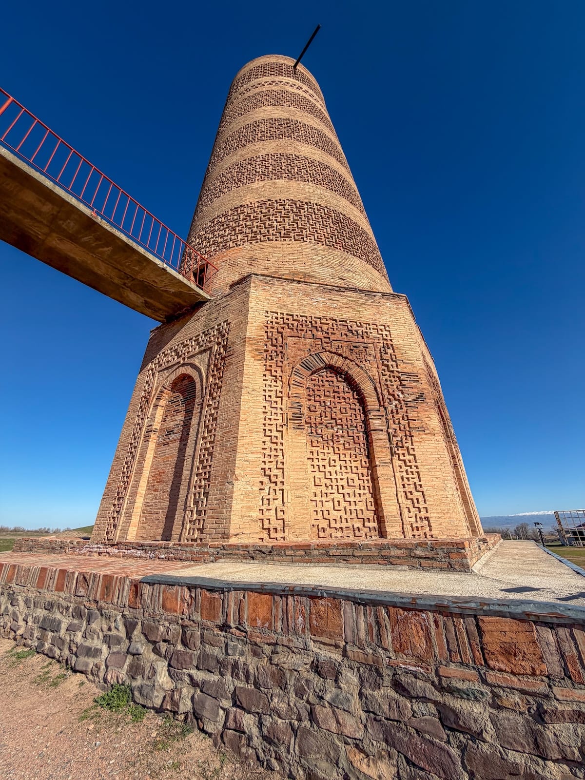 a view of the burana tower from below