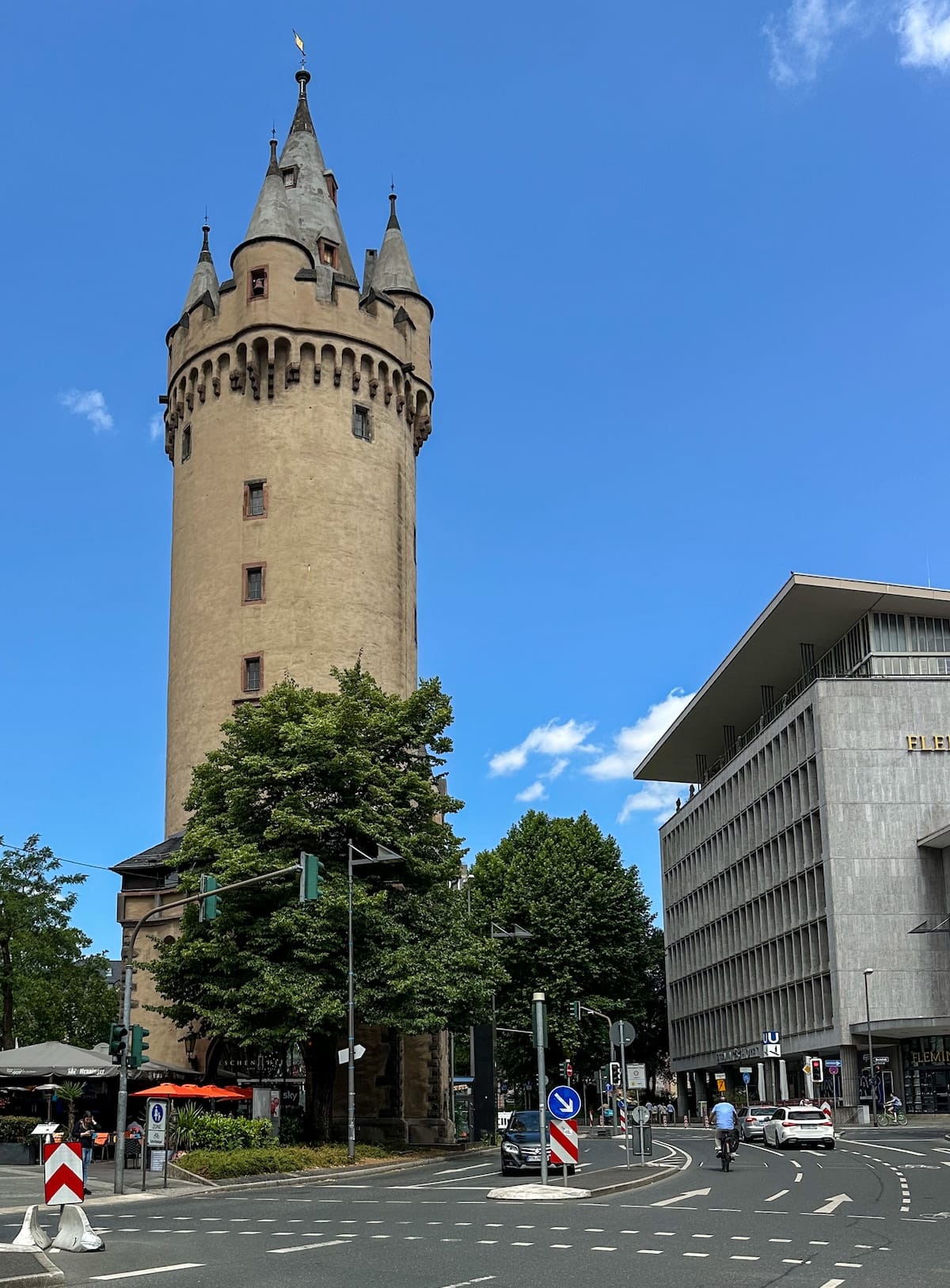 an old gothic tower in frankfurt