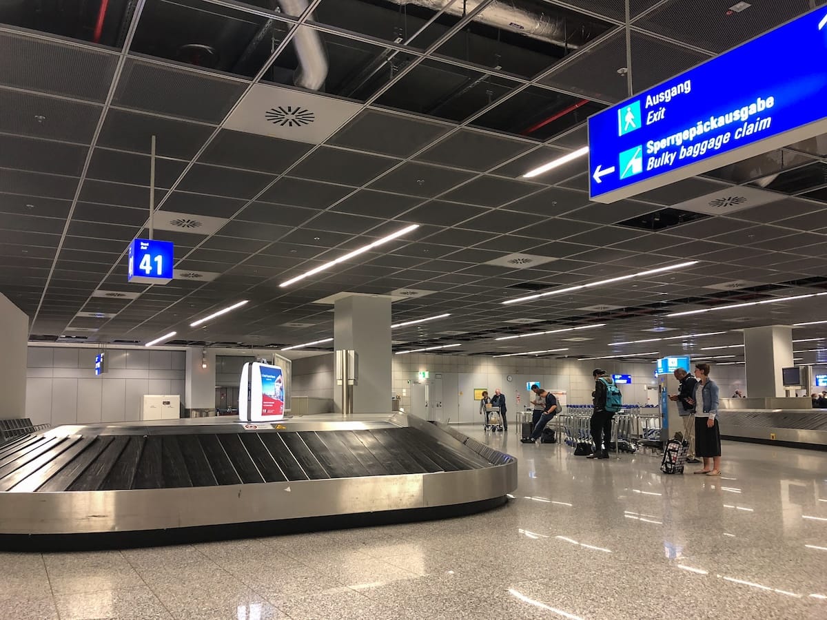 a luggage carousel in an airport