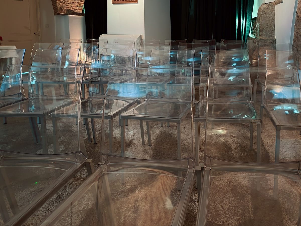 clear seats at a performance venue