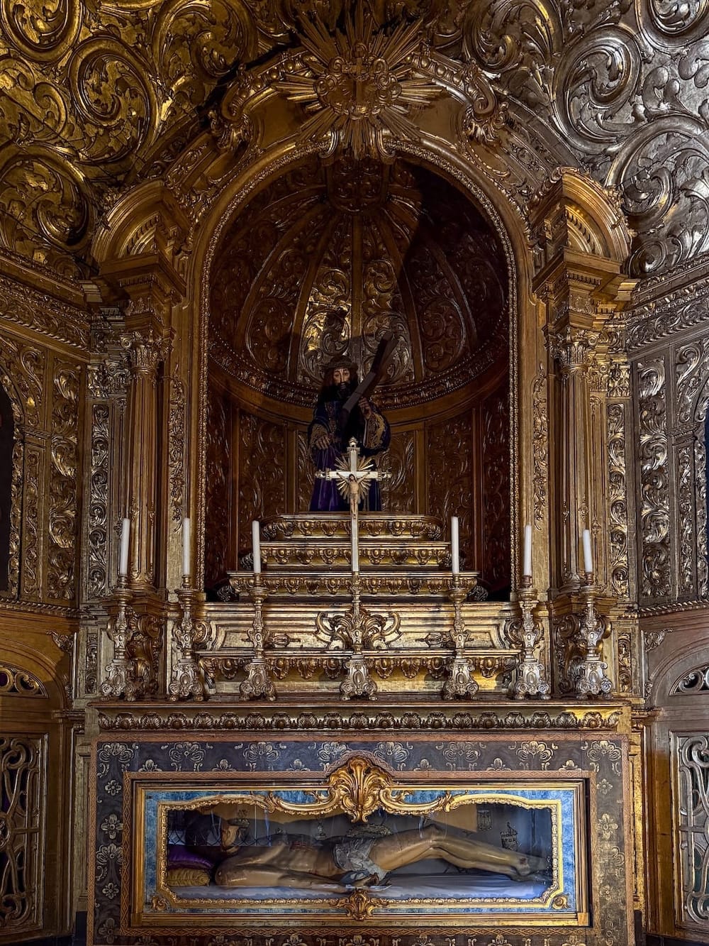 a lot of gold inside a catholic church