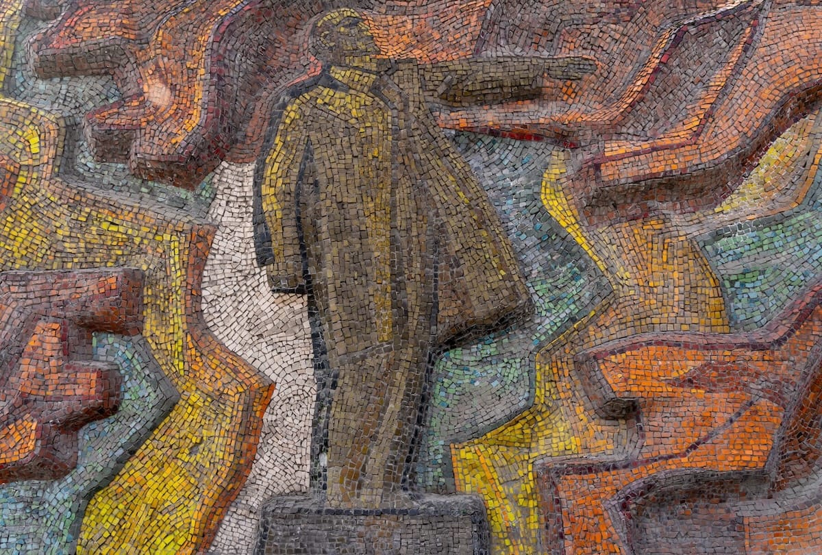 a mosaic of vladimir lenin