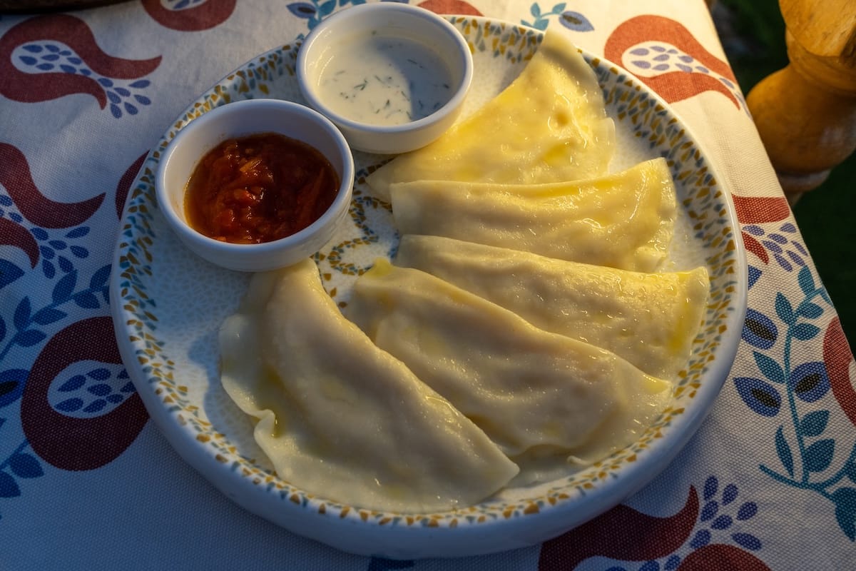 Places to eat in Khiva | This is tukhum barak dumplings on a plate