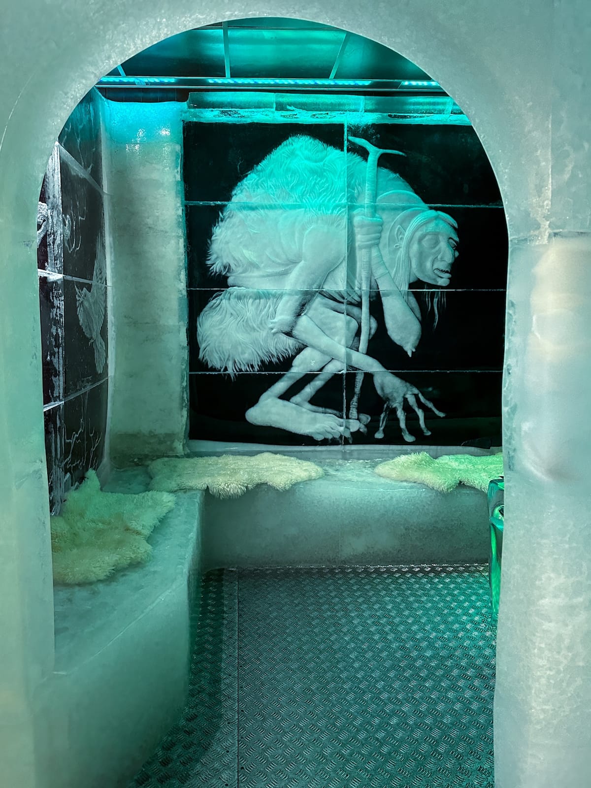 a floor in an ice room in Reykjavík