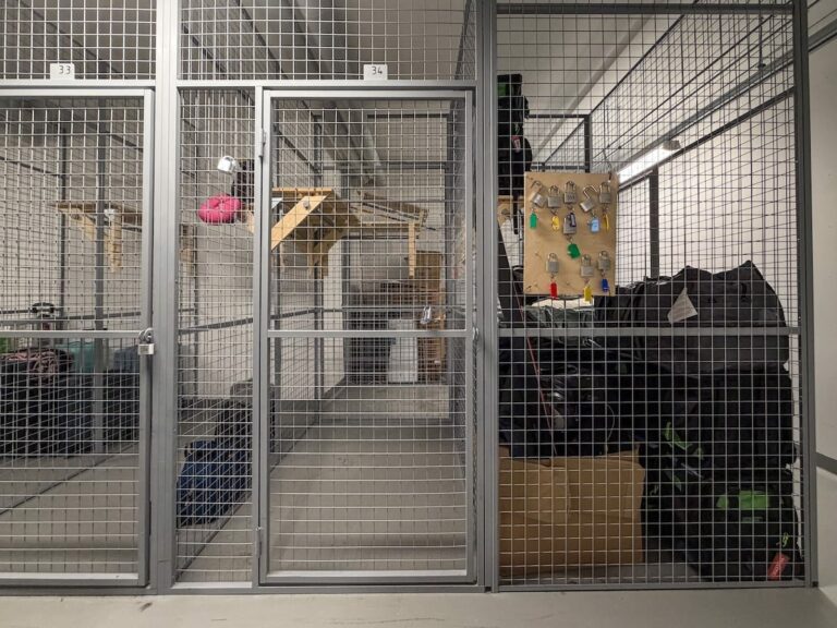 metal lockers inside a basement for luggage storage | Luggage storage in Rovaniemi