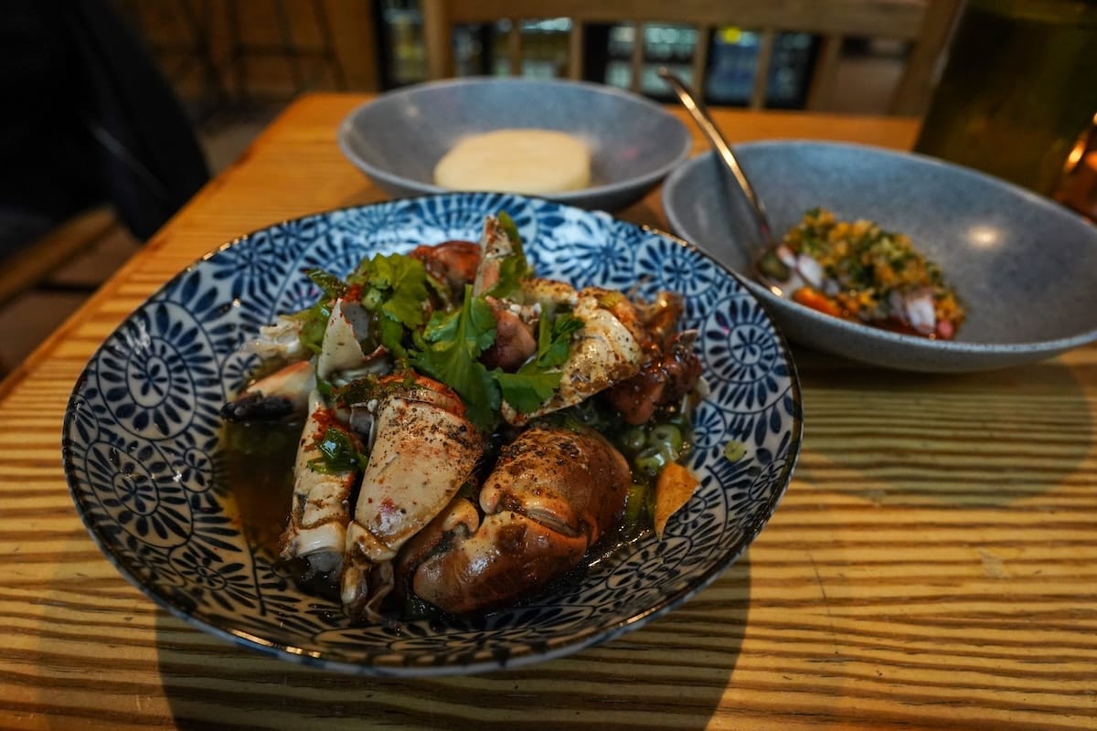 stone crabs in a bowl at a restaurant in norway