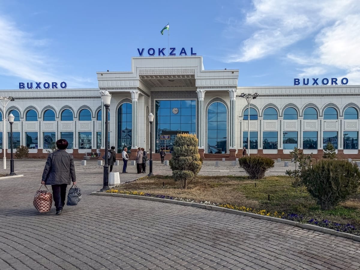 the train station in Bukhara's entrance