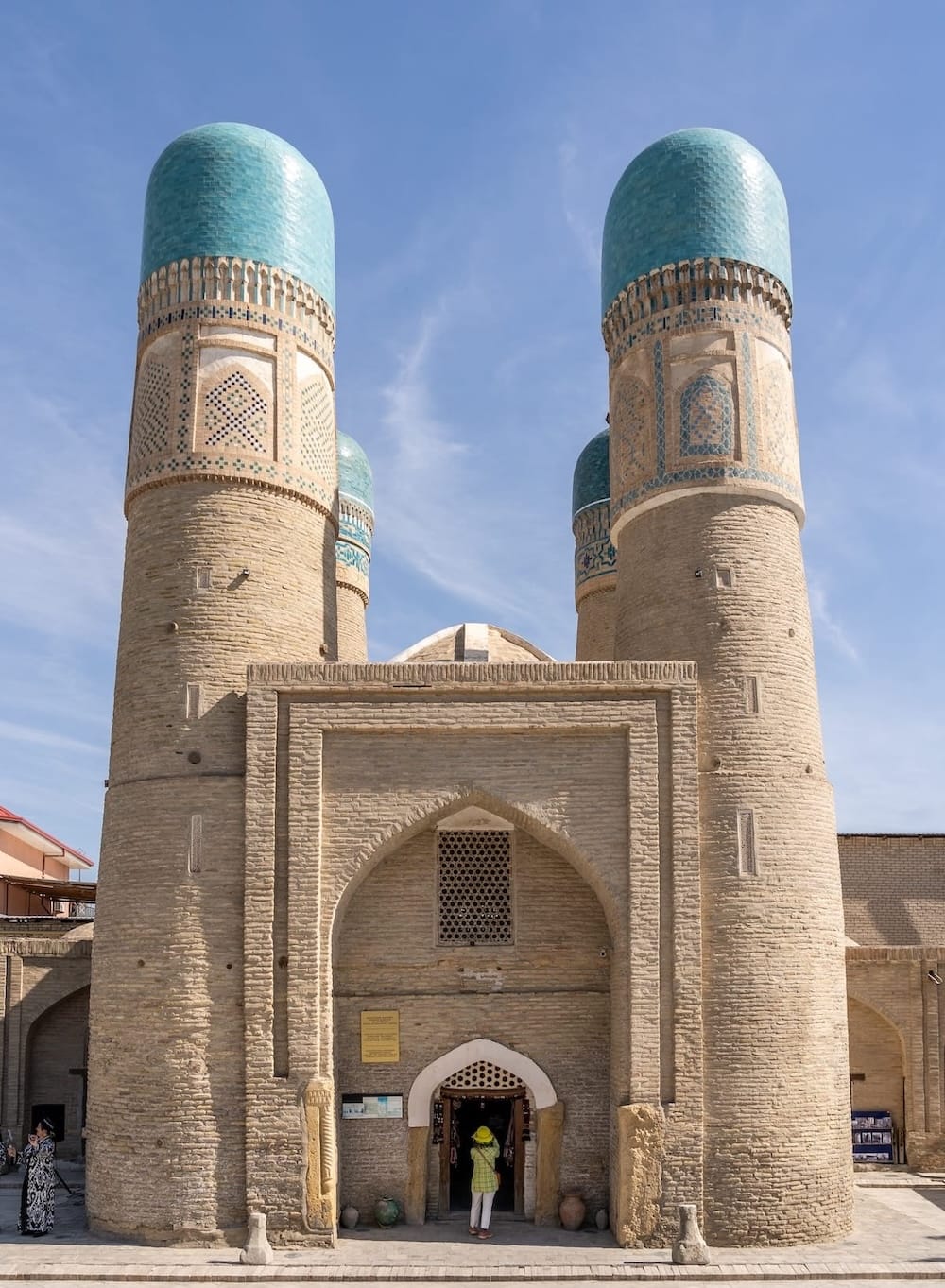 Chor Minor in Bukhara (free entrance but gift shops inside)
a four columned monument in uzbekistan