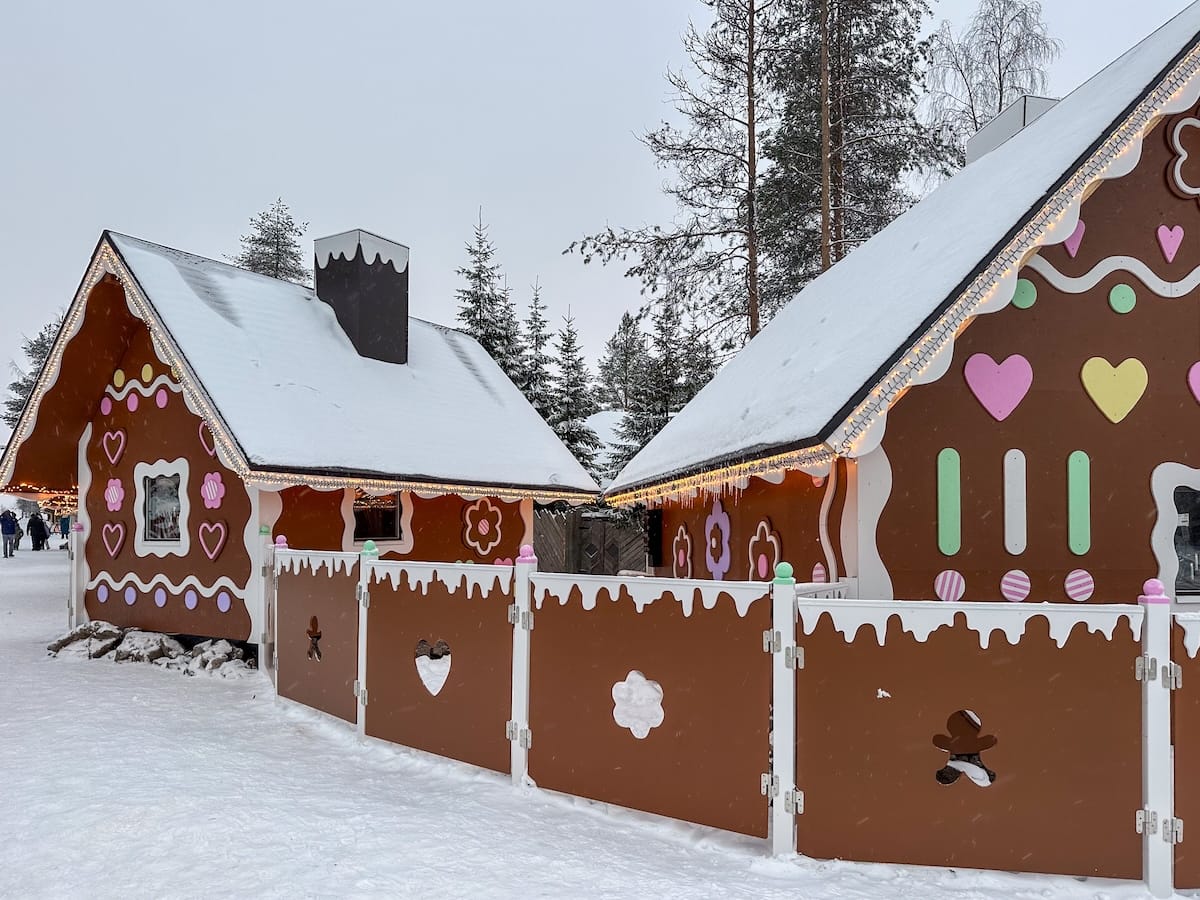 a gingerbread house life-sized at santa claus village in rovaniemi