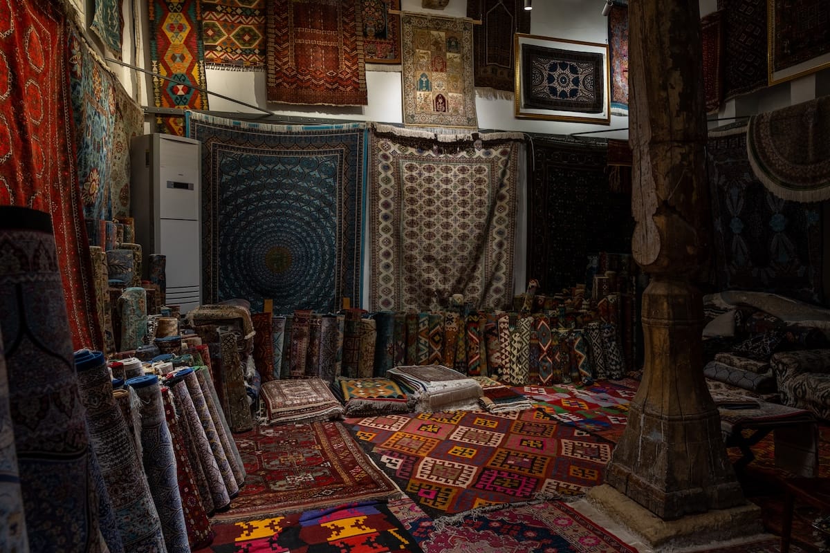 Magic House Uzbekistan
This is a room with carpets hanging from floor to ceiling